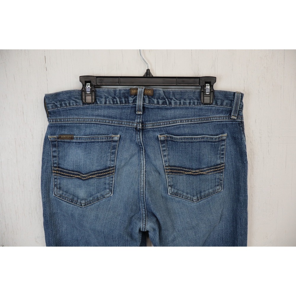 Mens Ariat M5 Straight Fit Leg Size 34x34 Cotton Denim Jeans Blue Workwear - Picture 10 of 11